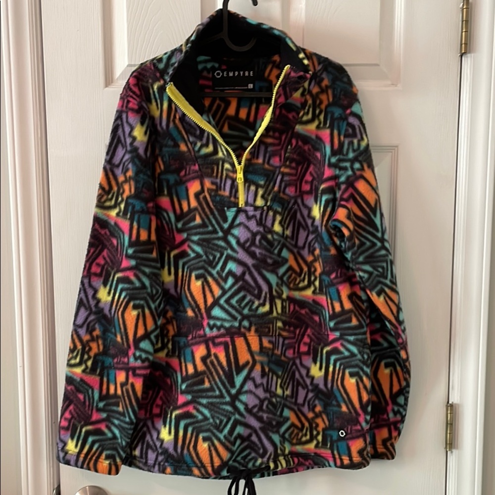 Colorful Geometric Fleece Pullover